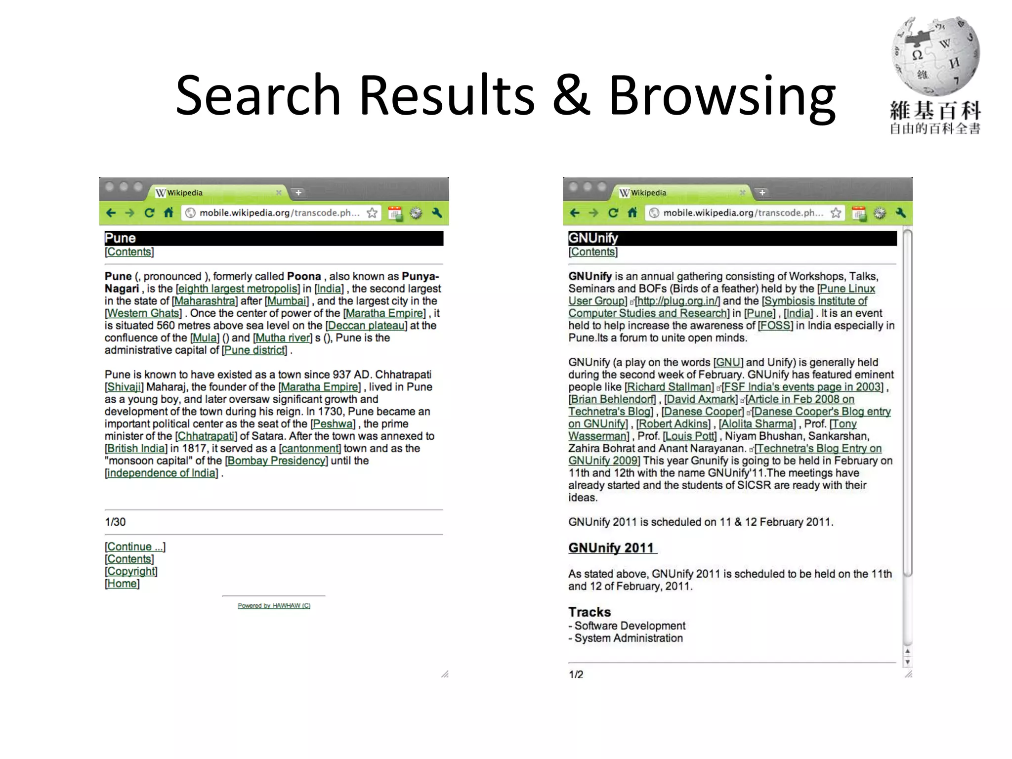 Search Results & Browsing
 