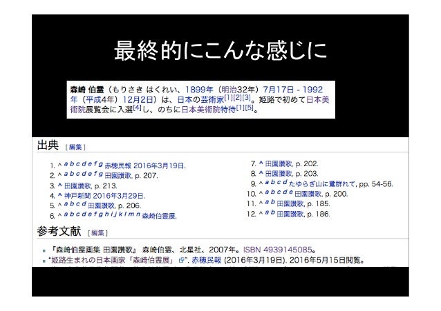 Wikipedia 出典 参考文献の書き方