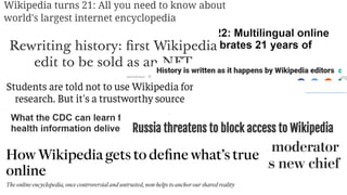 .
• Is Wikipedia part of the
IDL
conversation/agenda/strat
egy at your
workplace/institution??
• Go back to
www.menti.com ...