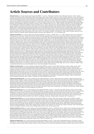 Article Sources and Contributors                                                                                                                                                                        16



    Article Sources and Contributors
    Wikipedia:Tutorial  Source: http://en.wikipedia.org/w/index.php?oldid=406065171  Contributors: 236Benjamin236, ABCD, Abaldus, Abdullais4u, Ahoerstemeier, Aldwin1, Aleichem,
    Alex.muller, AlexiusHoratius, Alfakim, Aliasd, Alsandro, Amgine, Amit6, Anaraug, Andise1, Angela, Antandrus, Anthony 5432, Arcadie, Art LaPella, Artichoker, Axxgreazz, Bayerischermann,
    Baylink, Beland, Belmont Stakes, Berria, Bobbyjkl, Brandon.forant, Brian DGK09, BrianT, Brucey2343, Bububu, Bunchofgrapes, CBM, CCHRInt, CPWinter, Canerce, Cenarium, Cgilbert76,
    Cgknowlton, Charlie Huggard, Christian stevenson, Chuck Marean, Commander Keane, Coolguy6, Curious1i, Curps, DMacks, DR SALIM SWATI, DaG, DanDanRevolution, Darkage365, Dave
    souza, Daveches, Dk hashan, Dmar198, Domhail, Dotsamantha, Dream out loud, Dudesy, Dylan Lake, EazyG, Ebsawy, Elshupacabra, Elwikipedista, Emsamedsin, Eponerine, Evil Monkey,
    Evilphoenix, Fingernailman, Fito, FreplySpang, Frieda, Funandtrvl, Fvw, Gareth Aus, Gezcarter, Gilliam, Gjl, Go for it!, GraemeL, Grandiakid, Gurch, Hadal, Hdt83, Hearth, Heckhgs, Helix84,
    Hertzsprung, HowCanJeobBeDone, Humus sapiens, INkubusse, Isomorphic, J.delanoy, JWSchmidt, Jaburgess10, Jason L. Gohlke, Jasynnash2, Jayantanth, Jeni, Jimar, John Broughton, John
    Carter, JohnBlackburne, Johncapistrano, Josephlaumei, Jotomicron, Jrautenbach, Jrincayc, Jrtayloriv, Juan.manuel, Juzeris, Kelly Martin, Killacurr, Kirill Lokshin, Kkkiiinnn, Kungfuadam,
    Kwekubo, Leebethell, Leevanjackson, Lights, Linuxerist, Little cistheman, Lownen, Lupo, Magister Mathematicae, Mani1, MarkSweep, Markebson, MattKingston, Maurreen, Mavrikcs,
    Mdd4696, Milden13, Misterbrian, Mlceltic, Moanzhu, Mormegil, Mosca, Mxn, Nelson2510, Nick Roche, Nima1024, Niteowlneils, Nuno Tavares, Octoberon, Optim, Oxymoron83, Palica, Pgk,
    Phoebe, Phrawzty, Piotrus, Quiddity, Raajeshpatil, Raditzu, Ragib, Ral315, Raven in Orbit, Rd232, Rdsmith4, Redvers, Rfc1394, RichardF, Rje, Ron Ritzman, Rugging Rhoine!, Sam Spade,
    SchfiftyThree, Schzmo, Sekule, Shii, Shizhao, Sj, Skacel, Smihael, Snowolf, Soldier In Christ, Sonicfan93, Spangineer, SpeedyGonsales, Spencer195, Sverdrup, Swaly, TeewS, Template
    namespace initialisation script, Thingg, Thusharcreations, Tillwe, Toliño, Torben123, Trevor MacInnis, USS Hornet, UninvitedCompany, Vriullop, WODUP, Webdinger, Whennessey, Xenus,
    Xxglennxx, Yugioh1126, Zenohockey, Ziggurat, Zillamandog, Zoidburg, Александър, Саша Стефановић, ‫ 98 ,یدنقرمس ,רואיל‬anonymous edits

    Wikipedia:Tutorial/Editing  Source: http://en.wikipedia.org/w/index.php?oldid=406554184  Contributors: -OOPSIE-, 01kkk, ======, ABCD, ATMarsden, Affron5, Agro r, Ahoerstemeier,
    Aiman abmajid, Al guy, Alan Pascoe, Aleichem, Aleksei, Alevion, Allissonn, Ancheta Wis, Andreas88, Andrevan, Angela, Anon-o-man, Anshu, Antidoter, Aperel, Apostolic Alchoholic,
    Apsmif101, Aranel, Ardonik, Arimay, Art LaPella, Aruk Besadii Aora, Atayl155, Autrijus, BBCC, Baylink, Benmauk, Biendavid, BillyBreen, Bklatsky, Blake-, Blehpunk, Bleu`dove, Bmicomp,
    Bngrybt, Bongwarrior, Bored118, Brainmachine, Brandon, BrandonClarkRacing, Brittany carmon, Brucey2343, Bst, Btboy500, Bunkyphant, CPWinter, CabindaCommunity, Cade95, Caldalton,
    Camembert, Canderson7, Caplin, Carbunkel, Carnildo, Cenarium, Chancemill, Chapado, Chasgilbert, Chris 73, Chris Roy, Chuck Marean, Chutneypopcorn, Colinberry1, Copernicusca, Cosiu,
    Craigger 099, CryptoDerk, Cstryfe, Curps, DJ Clayworth, DaleSpudWooder, Dan Rocks, Danielk2, Dank (usurped2), Davidfoulcher, Dbenbenn, Dbuyshere, Dcandeto, Dekisugi, Demuregoat,
    Devilboy1015, Digitiki, Dillonfoley, Dingosnap, Diroma Elias, Dochdododo, Dolanjc, Doozer, Dori, Dpbsmith, Draguntennis, Drjermy, Drrngrvy, Drunkenbusdriver, Dubhe, Eclipsemage,
    Eenaduclassified, Ejstarchuk, Ekirkpatrick, Eric G., Eric Winesett, Estel, Etaoin, Evil Monkey, Evilphoenix, Exohexohx3, Fabiform, Fabiogaucho, Fcpl, Fito, Fluffykryptonite, Flying Canuck,
    Freelast, Freiberg, FreplySpang, Frieda, Fuhghettaboutit, Funandtrvl, Func, Fvw, Fırat KÜÇÜK, Gabrielarebeca, Gandalf 860, Gareth Aus, Gdesi, Gmip, Goffrie, Gorgous, GraemeL, Greg Allen,
    Grooveylobster, Grunt, Gurch, H Padleckas, H2g2bob, Hackeredward105, Hadal, Helix84, Here, Hertzsprung, Hidendra, Hwandra@hotmail.com, I am small, Icairns, Icitabob, Indie4Life, Inter,
    Interiot, Isomorphic, Ixfd64, J. Finkelstein, JMowery, Jabso, Jason237, Jasongetsdown, Jayjg, Jboday, Jeandré du Toit, Jefffire, JennaHartel, Jibbyjab, Jketola, Jmorris5, JoaoRicardo, Joaquine,
    Joe Sewell, John Broughton, Johnehock, Johnniem76, Jonathan Scott Bristow, JoshuaArgent, Jrdioko, Jts, Julian C, Juzeris, Kaleb.G, Kbh3rd, Keron Cyst, Kim Bruning, Kirah, Komorowski,
    Kongjie, Korg, Kosebamse, Kozuch, Kscarbery, Lais, Laundry, Leandrod, Learjeff, Lee Carre, Leevanjackson, LifeStar, LincolnDouglas, Linuxerist, Lion King, Little cistheman, Livajo, Lootaki,
    LordRattor, Ludraman, Lupin, Luzzi, Lvl, MTesKIMo, MacGyverMagic, Malo, Mani1, Marco polo, Marcosarroyos, Markmichaelh, Martian.knight, Mattpal, Matwat22, Maximus23623,
    Mbeth128, Meelar, Menchi, Meyers018, Midkay, MidoriMusic, Mike R, Mike1024, Mirv, MithrandirMage, Mloroniclipse150, MoeJade, Mohitaron, Moniker42, Monkey Tennis, Monkeyman,
    Mr Adequate, Mrbula, Ms2ger, MuffinFish, Muzer, Mxipp, Mxn, NAHID, Naazer, Nathan851, Nazrani, Neo2256, Neodem, Netmouse, Nick, Nickduenas99, Nicoleloves, Nikhil Kulkarni,
    Niteowlneils, No Guru, Nova77, Nsmung, Numbersman1122, Nuno Tavares, Ong Kuan Wai, Optim, Optimusnauta, Oregonmose, Ortonmc, Oyvind, PATON, Paulkramer, PeaceNT, Pete
    Mungall, Peterlambrechts, Petershank, Petru calinescu, Pgk, Pimpaliciousgangsta, Piotrus, Pixor, Pjohanson, Poeloq, Proptronics, QRIJ09, Quantumobserver, Quiddity, Ra*, RainR, Ral315, Ran,
    Rdsmith4, Reidmcm, Rfc1394, Rgqld, Richadoo, RichardF, RickK, RockMFR, Rosenbg, Rttrttyan, Ruffin' writer, Runescape, Ryan H., Saliya.Ranasinghe, Salv236, SamJG, Samyo66,
    Sango123, Sayboo, Scandal, Schmiddy, Seblackie1996, Seventeen17, Shaduln, Shaggyredditt, Shanes, Shii, Shiney, Shizzles11, Sir Nicholas de Mimsy-Porpington, Snakzero, Sosasos2001,
    Spalding, Spiritualism, Splash, Stevel14, StormCollier, Student, Susvolans, Susyn, Sutton4019, Sverdrup, Taro-h, Tazman1981, Texture, The Judaic Jedi, The Transhumanist, Thebluejay,
    Theonthepsi, Theresa knott, Thue, Tiles, Timdevries, Toliño, TravisTX, Trevor MacInnis, Tweek, Ugen64, Ukanabo, UninvitedCompany, UserDoe, V0rt3x, Vriullop, Vyrus724, WCityMike,
    WW2Historian, Waelh, Walter.y.w.lee, Wasted gravity, Watchayakan, Whoevenknows, Wikipedia, Wildwitch, Wipfeln, X42bn6, Xgkkp, Xgwen, Xternal rain, Xxglennxx, YMIHere, Yodakii,
    Yosefgun9, ZICO, Zebruh, Zhenyu Gao, Zileas, ZimZalaBim, Zita, Zxy, Zy26, Саша Стефановић, 487 anonymous edits

    Wikipedia:Tutorial/Formatting  Source: http://en.wikipedia.org/w/index.php?oldid=406879654  Contributors: 1dragon, ABCD, Adam Conover, Aleichem, Alfakim, Alsandro, Angela,
    Artichoker, Aseld, Ashmodai, Awien, Baylink, Benthal, Bragador, CPWinter, Calliopejen1, CatherineMunro, Cenarium, Chris Roy, Chuck Marean, Coder Dan, Complex (de), Curps,
    Cypop12342, Danaman5, David Latapie, David Shepheard, Dcljr, Denubis, DigitalC, Djmckee1, E-isotis, Egger, Einmyriana, Eloquence, Evilphoenix, Fabiform, Ffaarrrreellll, Firien, Frieda,
    Fuhghettaboutit, Funandtrvl, GCNrocks223, Gareth Aus, Gary Judd, Gordon24, Graue, Gsp, HappyCamper, Harisingh, Helix84, Hong26, Hopbine, Ianblair23, Isomorphic, Jdlewis, John
    Broughton, Jpurcell, Jredmond, Julian C, Juzeris, Jwrosenzweig, Kaldrenon, Kozuch, LeaveSleaves, Leevanjackson, Logixoul, Lowellian, Ludraman, Luzzi, MasterDark, Maximus23623, Meelar,
    Metalim, Milkmanlover, Moorcroftlad, Mormegil, Nevyn, Niteowlneils, Noj regreb, Nuno Tavares, Nyttend, Optim, Pgk, Prolog, Pulley12, Quaque, Quiddity, Raith Sienar, Rchamberlain,
    Rdsmith4, Requiem18th, Rfc1394, Rhobite, Rich Farmbrough, RichardF, Richlumaui, Shadow Hog, Shifter69, Speight, Spiritualism, SuperMoonMan, TPK, Tbhotch, Template namespace
    initialisation script, TigerK 69, Toliño, Trevor MacInnis, TrogdorPolitiks, Tubedogg, Unforgettableid, UninvitedCompany, UnsoundResonance, UtherSRG, Vriullop, W. Frank, Wainwra,
    Wang123, Watchayakan, WiseWoman, Xenus, Xxglennxx, Yosefgun9, Zy26, Саша Стефановић, 54 anonymous edits

    Wikipedia:Tutorial/Wikipedia links  Source: http://en.wikipedia.org/w/index.php?oldid=404736158  Contributors: ABCD, AndyZ, Angela, Artichoker, Awaggener, BaronCaple, Baylink,
    Brutannica, CPWinter, Calliopejen1, Calmypal, Camembert, CatherineMunro, Cenarium, Chuck Marean, Cpiral, Cycomachead, Dale Arnett, Danielx, Dcljr, Denubis, Dodiad, DrWhy, Elfguy, Eli
    the Bearded, EncMstr, Evilphoenix, Fabiform, Ffaarrrreellll, Frieda, Fuhghettaboutit, Funandtrvl, GCNrocks223, Gareth Aus, Gary Judd, Henrik, Hestemand, Hsibley, Isomorphic, Jesline,
    Jmrowland, John Broughton, Junnell, Juzeris, Kalomfa, KingSnuffy, Koavf, Leobh, Luzzi, MC10, Manop, Maros, Maurreen, Maximus23623, Mets501, Michaelmoyes, Mindspillage,
    MithrandirMage, Muzer, Nanobug, Nishkid64, Niteowlneils, Nuno Tavares, Optim, Philippe.shink, Piglet, Pjuliano, Qeny, Quandaryus, Quiddity, R3m0t, RHodnett, Raith Sienar, Random
    contributor, Rfc1394, Rhobite, Rich333, RichardF, Rmhermen, Roachgod, Robma, Rodmadar, Sabilrd, Sbrockway, Shoecream, Siebren, SpeedyGonsales, Spiritualism, Sross (Public Policy),
    Syndicate, Tbhotch, Template namespace initialisation script, Test-tools, Tfogarty, Theresa knott, Tmandry, Toliño, Tonusperegrinus, Trevor MacInnis, UninvitedCompany, Vriullop, Wahrmund,
    WhiteOak2006, Xxglennxx, Zoohouse, Zy26, Саша Стефановић, 32 anonymous edits

    Wikipedia:Tutorial/Citing sources  Source: http://en.wikipedia.org/w/index.php?oldid=405449264  Contributors: 1 black hand, 3rdsista, ABCD, Akalanaki, Alansohn, All Is One, Andrejj,
    Angela, Art LaPella, Avant Guard, Aweiredguy, Beaker719, Bernhard.kaindl, CPWinter, Cenarium, Chuck Marean, Cybercobra, DavidH, Dcljr, Delius, Enelson, Fabiform, Fito, Foggy Morning,
    Fuhghettaboutit, Funandtrvl, Gareth Aus, Gjl, Grg144, Gurch, Halo2roks, Helix84, Hhowarth, IMSoP, Isomorphic, Jiang, John Broughton, John of Reading, Juzeris, Lalye, LeaveSleaves,
    Leevanjackson, Luzzi, Maishee21, Maximus Rex, Maximus23623, McDonaldfan, Menchi, Meno25, Milindsmart, Myles325a, Netsnipe, Niteowlneils, Nuno Tavares, Peter Delmonte, Pgk, Pixor,
    Quiddity, Raith Sienar, Rajad, Raymondwinn, Renata3, Rfc1394, RichardF, Roachgod, Ry, Schnolle, Shii, Shivareddy, Slashme, Sonia, Srchild, Supertouch, Tbhotch, Template namespace
    initialisation script, TheEgyptian, Thickycat, TigerK 69, Toliño, Trödel, UninvitedCompany, Vatrena ptica, Vriullop, Xxglennxx, Zenohockey, Zy26, 12 anonymous edits

    Wikipedia:Tutorial/Talk pages  Source: http://en.wikipedia.org/w/index.php?oldid=406065844  Contributors: ABCD, Ajmint, Aleichem, Alsandro, Angela, Arisofalaska, Art LaPella,
    Artichoker, Ashdurbat, Avant Guard, Baylink, Bk314159, Bob K31416, Bowlhover, Bozorg, Buckwad, CPWinter, Cenarium, Chuck Marean, DavidBiesack, Dcljr, Doloco, Dpochmar, Elfguy,
    Enjoi4586, Fabiform, Ffaarrrreellll, Fi9, Fito, Frieda, Fuhghettaboutit, Funandtrvl, Gareth Aus, Gil mo, GrahamDo, Gurch, Helix84, Isomorphic, Jefgodesky, John Broughton, JohnBlackburne,
    Johnno41, Juzeris, KnightRider, LeaveSleaves, Leevanjackson, Ludraman, MacGyverMagic, Matthew2c4u, Maximus23623, Maxrandom777, Mfhulskemper, Mormegil, Myles325a, Neilc,
    Niteowlneils, Nuno Tavares, Omniplex, Paullisa, Pieman93, Po132, Quiddity, R3m0t, Raith Sienar, Rfc1394, RichardF, Roachgod, Scwlong, SirIbus, Slashme, Soumya92, SpeedyGonsales,
    Spiritualism, Stephenb, StuffOfInterest, Sverdrup, Tbhotch, Template namespace initialisation script, TheEgyptian, This, that and the other, TigerK 69, TjeerdAukes, Toliño, UninvitedCompany,
    Uritzkup, UrsaLinguaBWD, Vinhtantran, Vriullop, Wainwra, Webdinger, Xgkkp, Xxglennxx, Zweee, Zy26, 14 anonymous edits

    Wikipedia:Tutorial/Keep in mind  Source: http://en.wikipedia.org/w/index.php?oldid=406066446  Contributors: 54687o96542, 5623azxcv, ABCD, Accurizer, Ainulindale, AndersonK, AndyZ,
    Angela, Bandaidman, Bhanu aec, Blahhh67, Bobiwan, Brambleclawx, Brokenfixer, Bulldogfront, CPWinter, Cenarium, Chuck Marean, Cremepuff222, DavidH, Dcljr, DerHexer, Derek Ross,
    Dirk Stegemann, Dori, Evertonphysie, Ezrakilty, Fabiform, Ffaarrrreellll, Fito, Frieda, Fritzoderm, Fuhghettaboutit, Funandtrvl, Gareth Aus, Graham87, Grinner, Guy Van Hooveld, Hansag,
    Helix84, Hello cello, Horse0709, Hyperborean, Isomorphic, J.delanoy, Jack of Spades, Jason ost, Jclough-URS, Jmyii, Jnc, John Broughton, Jotomicron, Juzeris, Kanags, Karderio, Kariteh, King
    of Hearts, Kipholbeck, KnowledgeOfSelf, LTG2201, LUH 3417, LeaveSleaves, Lquilter, MacGyverMagic, Martin S Taylor, Maximus23623, Maxrandom777, Mdwyer, Meelar, Mets501,
    Mormegil, Myrtone86, Netsnipe, Niteowlneils, Nuno Tavares, OlEnglish, Omegatron, Palica, Paul 012, Quiddity, Quiettype, Raith Sienar, Ramelung, Rateskeep, Redhotriver, Rfc1394, RichardF,
    Rj, Roachgod, SCEhardt, Samuel Blanning, Schyler, Snowolf, SpeedyGonsales, Spiritualism, Superluser, Tbhotch, Template namespace initialisation script, Tennis.rocks.23, TheEgyptian,
    Thecoolest445, Timwi, Toliño, Tony Fox, TreyHarris, Ts41596, TysK, UninvitedCompany, Uritzkup, User24, VirtualDelight, Vriullop, Wolfkeeper, XVreturns, Xenogyst, Xenus, Xxglennxx,
    Yanwen, Yourahoser, ZayZayEM, Zetasquad, ZimZalaBim, Zoohouse, Zy26, 百家姓之四, 43 anonymous edits

    Wikipedia:Tutorial/Registration  Source: http://en.wikipedia.org/w/index.php?oldid=399398060  Contributors: 12 Noon, ABCD, AceBlizzard2009, Aleichem, AlexiusHoratius, Alsandro,
    AngelOfSadness, Asdfdsa, Birdybird, Blackvault, Bobiwan, Bobo192, Bydand, CPWinter, CanisRufus, Cenarium, Charlesreindorf, Chuck Marean, Crackerbarrell, Dcljr, Dekisugi, Dezbluewave,
    Dori, DragonClan, Drewlfc, Elipongo, ElonNarai, Ennimd4, Evilphoenix, Fabiform, Factstater, Fito, FrancoGG, Frieda, Fuhghettaboutit, Funandtrvl, Funkamatic, Fuper, Gareth Aus, Girish1234,
 