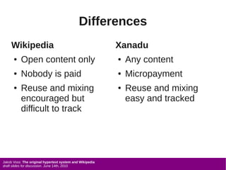 The original hypertext system and Wikipedia | PPT