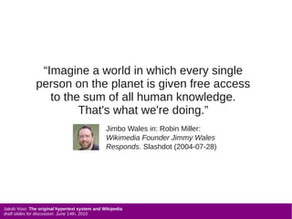 The original hypertext system and Wikipedia | PPT