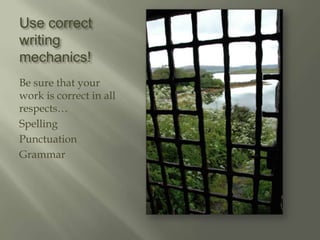 To get more points added to your scorIs there a length requirement?No length requirement…Just be sure that it is well-done and well –executed.The more effort you put into this project, the more benefits you will receive!