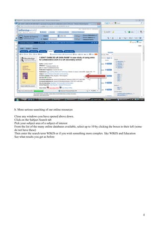 Wiki Practical Worksheet 2009