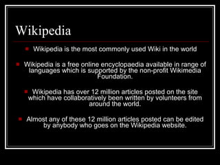 Wikipedia Written Wiki Presentation | PPT