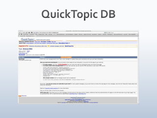 QuickTopic DB 