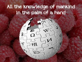 All the knowledge of mankind
in the palm of a hand
 