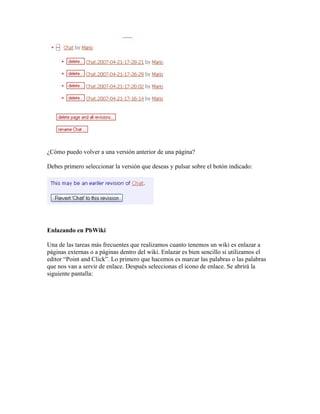 Creación de Wikis en PbWiki | PDF