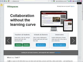 Wikispaces
Lino OliveiraAplicações e Práticas Web 2.0 na Biblioteca Escolar - PGGBE
 