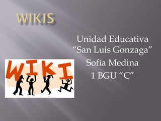Unidad Educativa
“San Luis Gonzaga”
Sofía Medina
1 BGU “C”

 