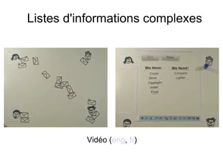 Vidéo ( eng ,  fr ) Listes d'informations complexes 