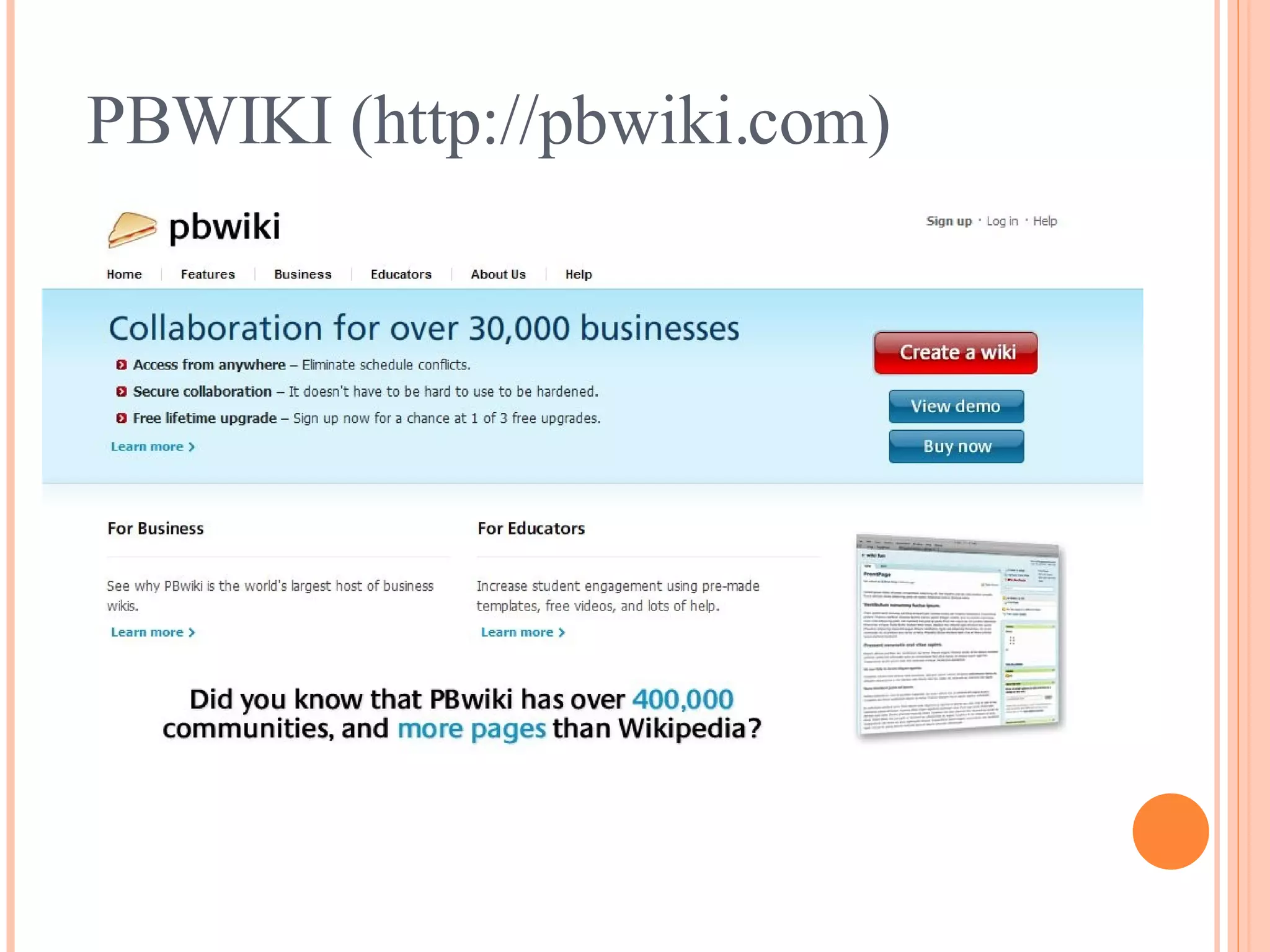PBWIKI (http://pbwiki.com) 