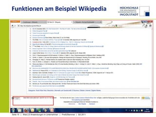 Funktionen am Beispiel Wikipedia,[object Object]