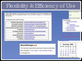 Flexibility & Efficiency of Use Page  Table of Contents 