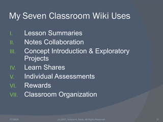 Wikis in the Classroom