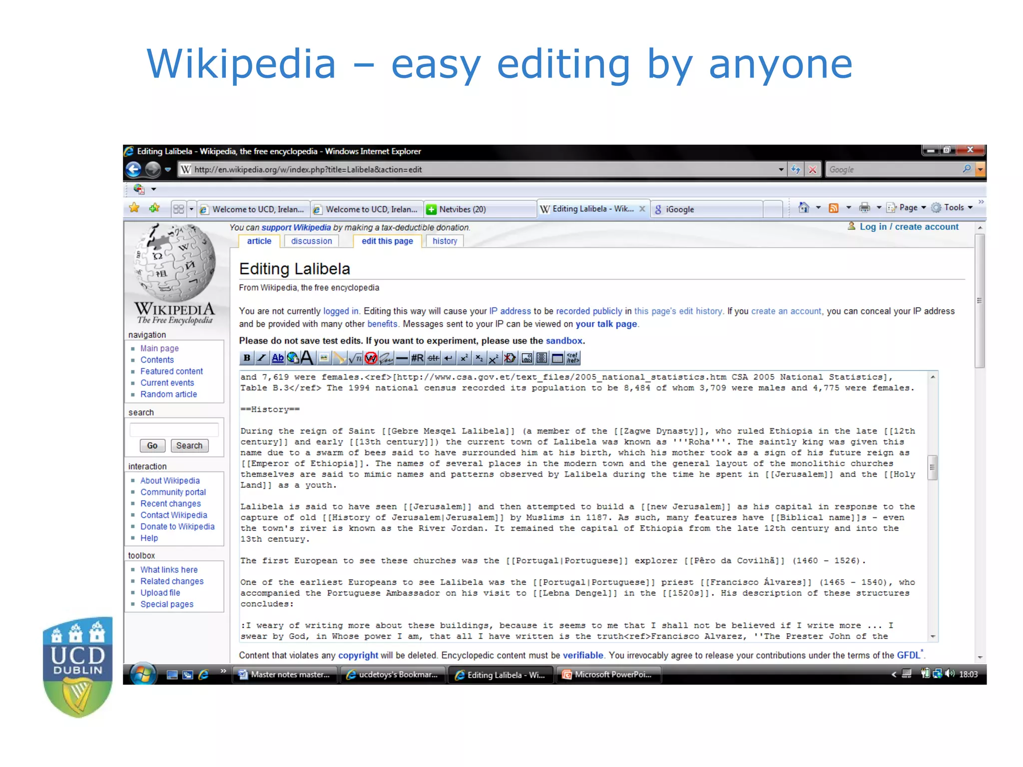 Wikipedia – easy editing by anyone 
