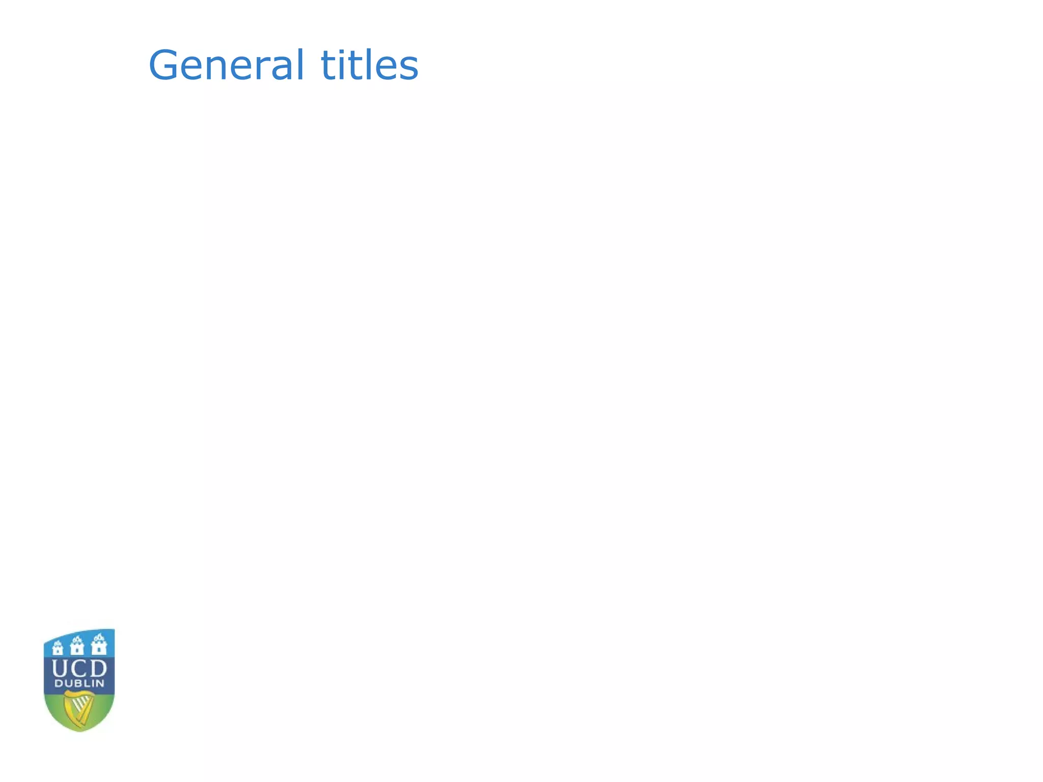 General titles 
