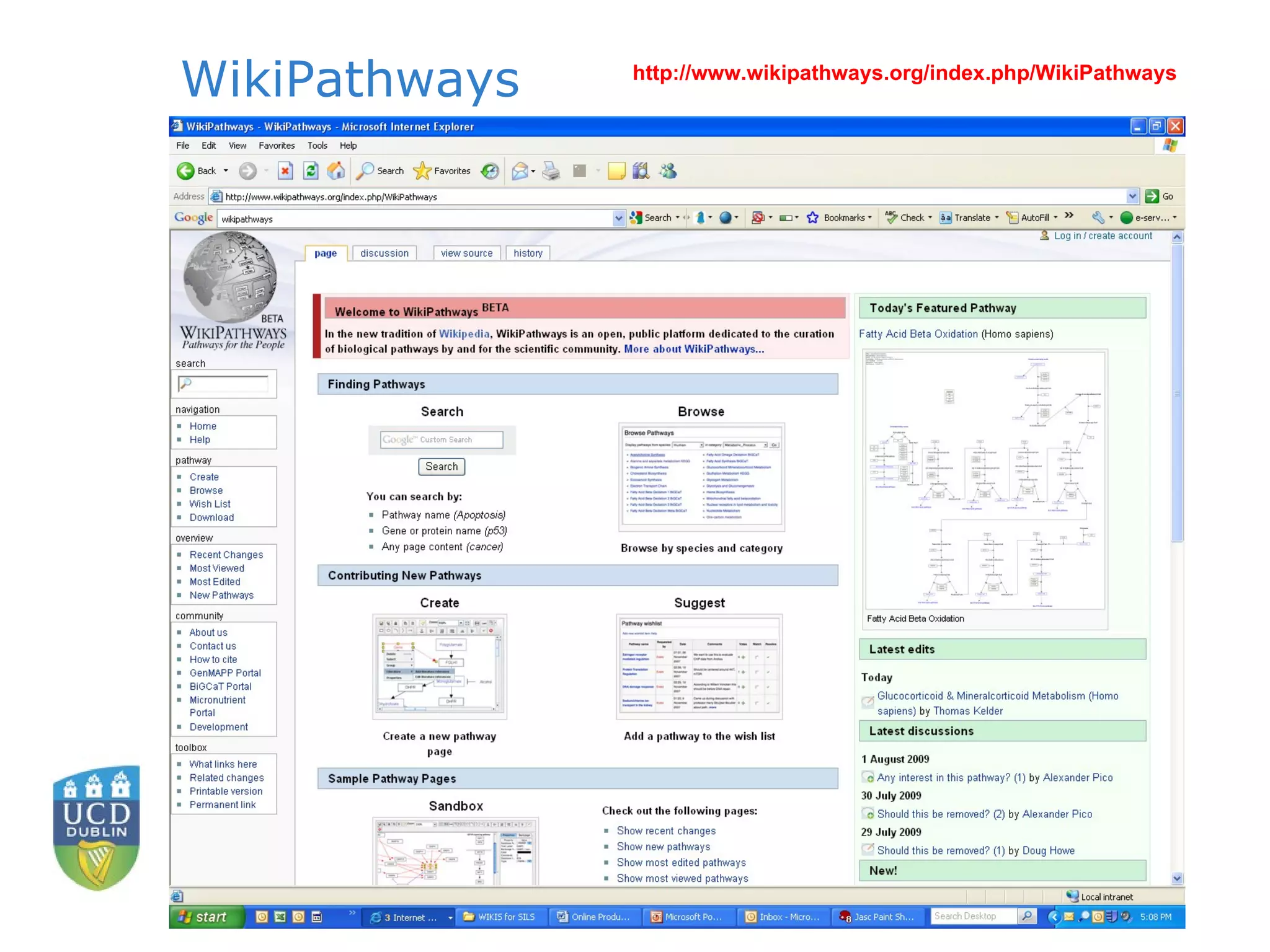 WikiPathways http://www.wikipathways.org/index.php/WikiPathways 
