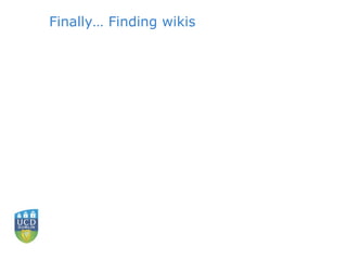 Finally… Finding wikis 
