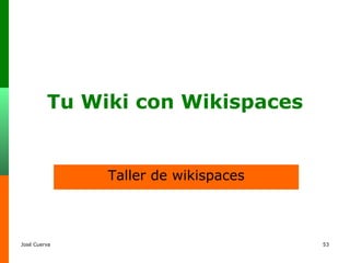 Taller de wikispaces Tu Wiki con Wikispaces 