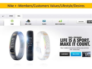Nike + -Members/Customers Values/Lifestyle/Desires

 