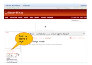 Begin by adding a page