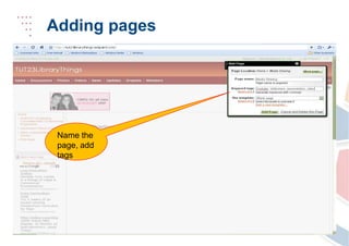 Adding pagesName the page, add tags TUTLIS Directorate
