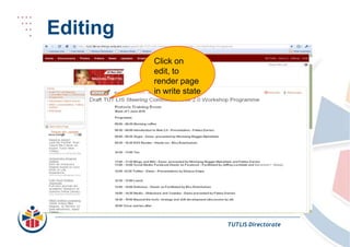 Editing Click on edit, to render page in write stateTUTLIS Directorate