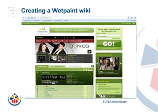 Creating a WetpaintwikiTUTLIS Directorate