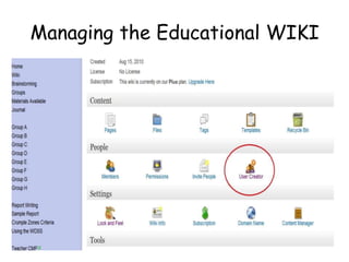Managing the Educational WIKI