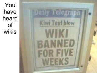 You have heard of wikis 