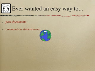 Ever wanted an easy way to...

post documents

comment on student work
 