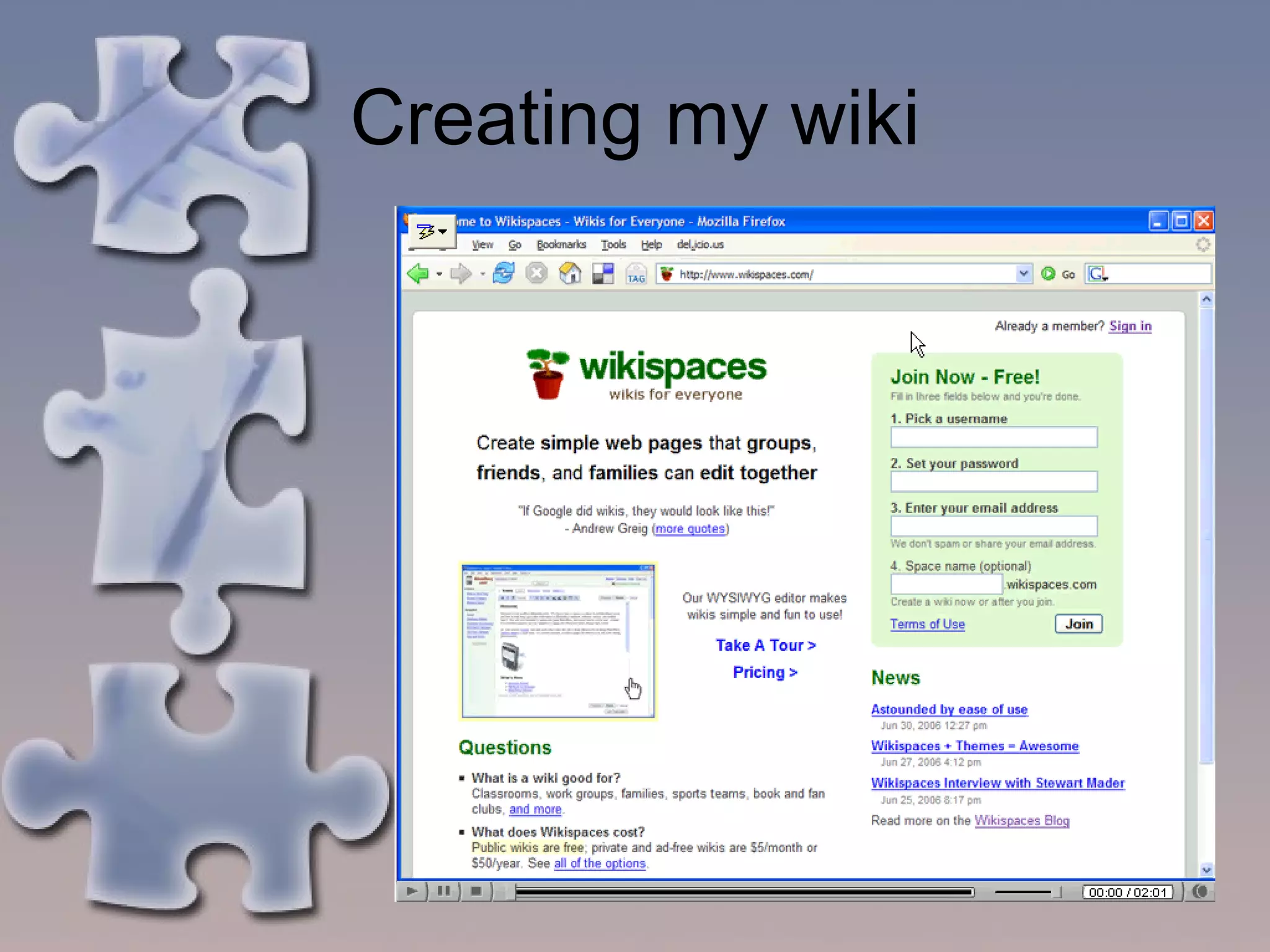 Creating my wiki 