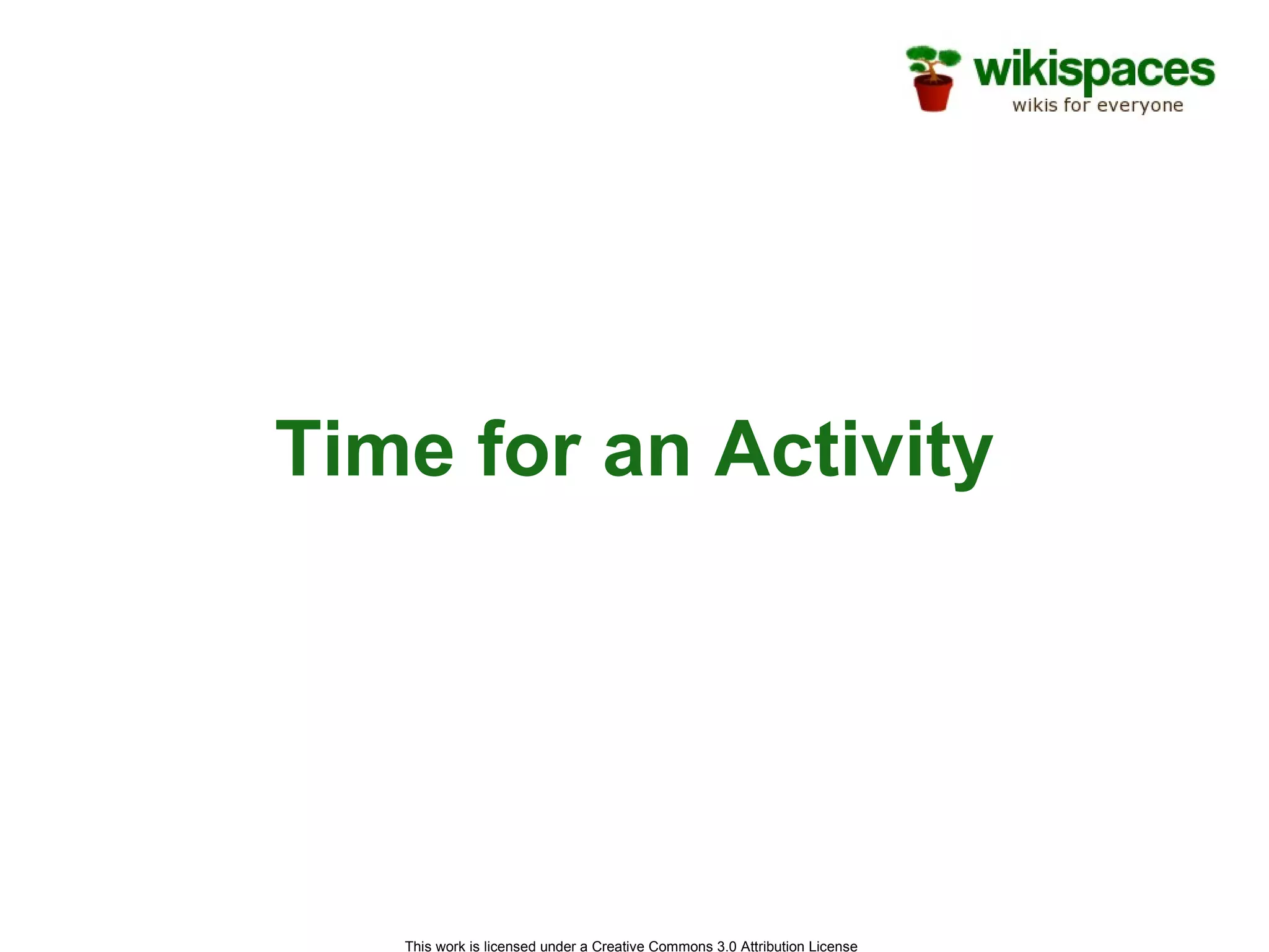 Time for an Activity 