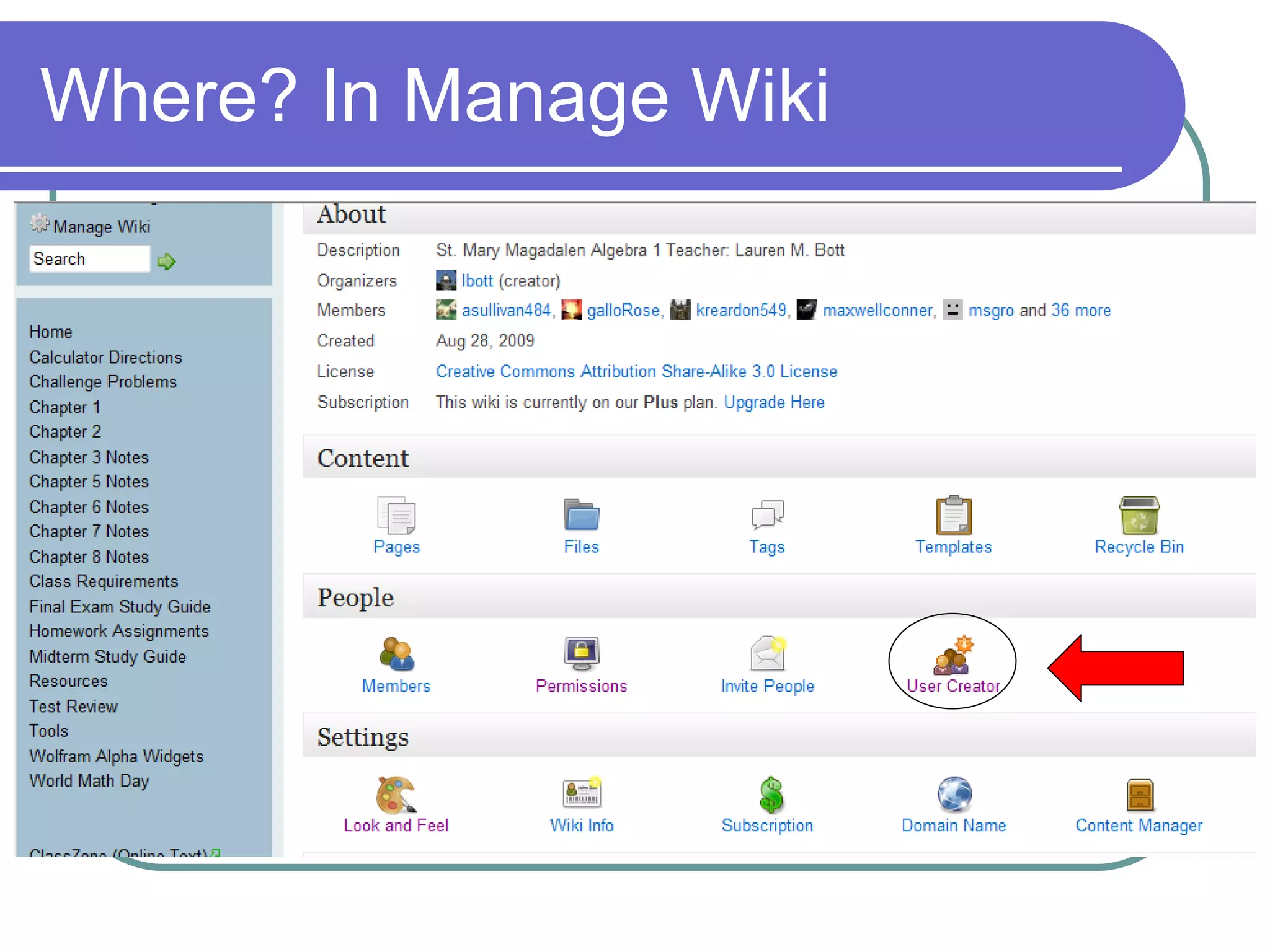 Where? In Manage Wiki 