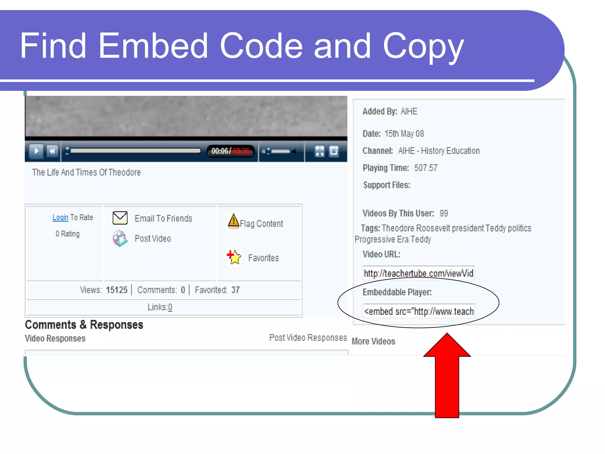 Find Embed Code and Copy 