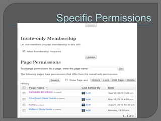 Manage permissions for individual wiki pages