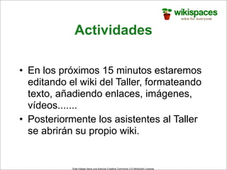 Wikispaces para docentes