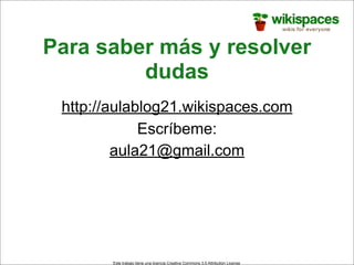 Wikispaces para docentes
