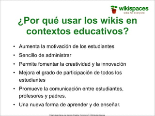Wikispaces para docentes