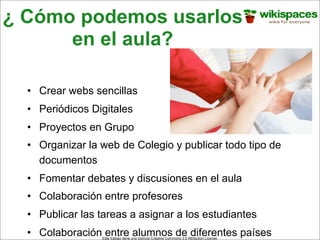 Wikispaces para docentes