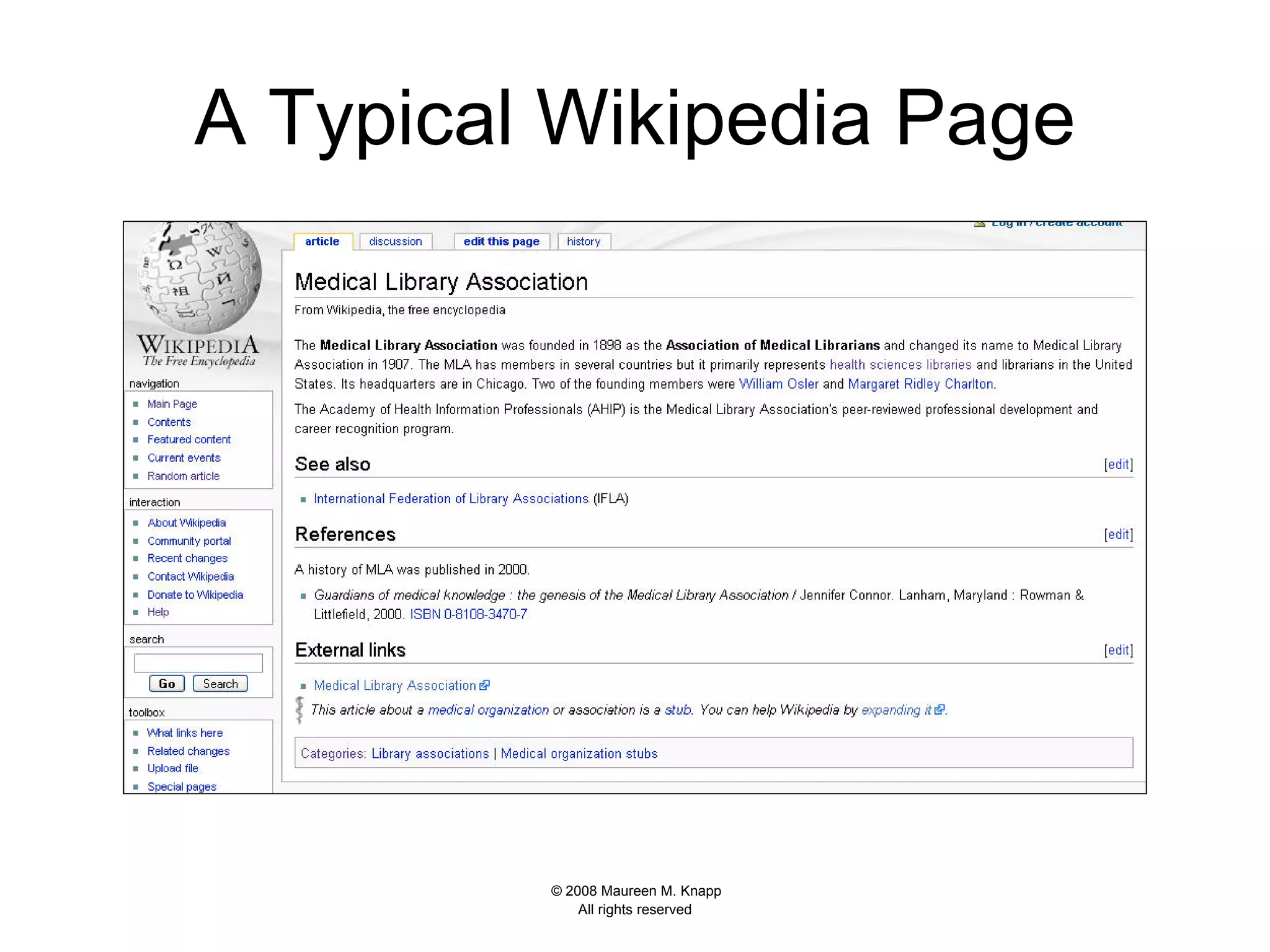 A Typical Wikipedia Page 