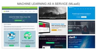 MACHINE LEARNING AS A SERVICE (MLaaS)
 