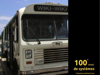 100
                *
                  aine(s)

de systèmes
* http://www.wikimatrix.org
 
