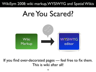 ENG Wikisym2008: WYSIWYG & Wiki Editors