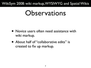 ENG Wikisym2008: WYSIWYG & Wiki Editors