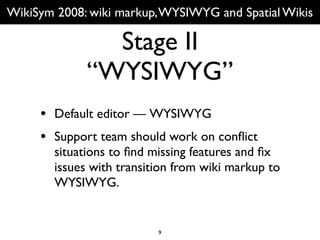 ENG Wikisym2008: WYSIWYG & Wiki Editors