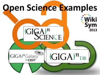 Open Science Examples
2013
 