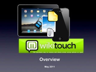 the quickest way to create and share notes using iphone or ipad




        Overview
              May 2011
 