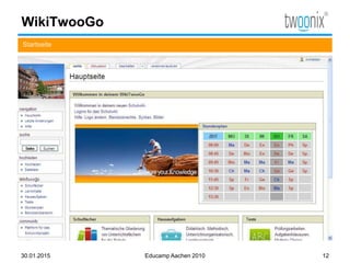 WikiTwooGo
Startseite
30.01.2015 Educamp Aachen 2010 12
 